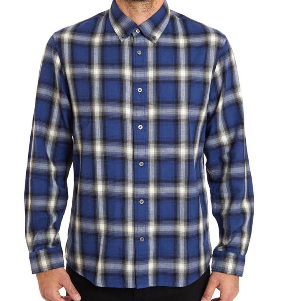 Slate & Stone‎ Western Plaid Flannel Shirt Blue M